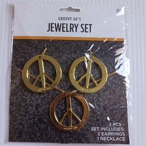 Groovy 60's Peace Sign Jewelry Set